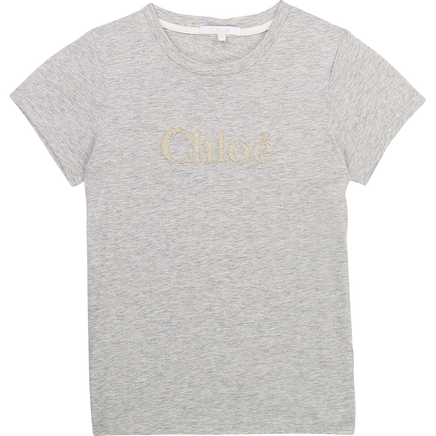 Girls Grey Logo Cotton T-Shirt