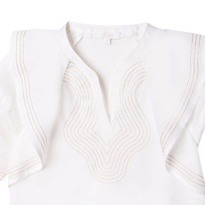 女童白色棉衬衫