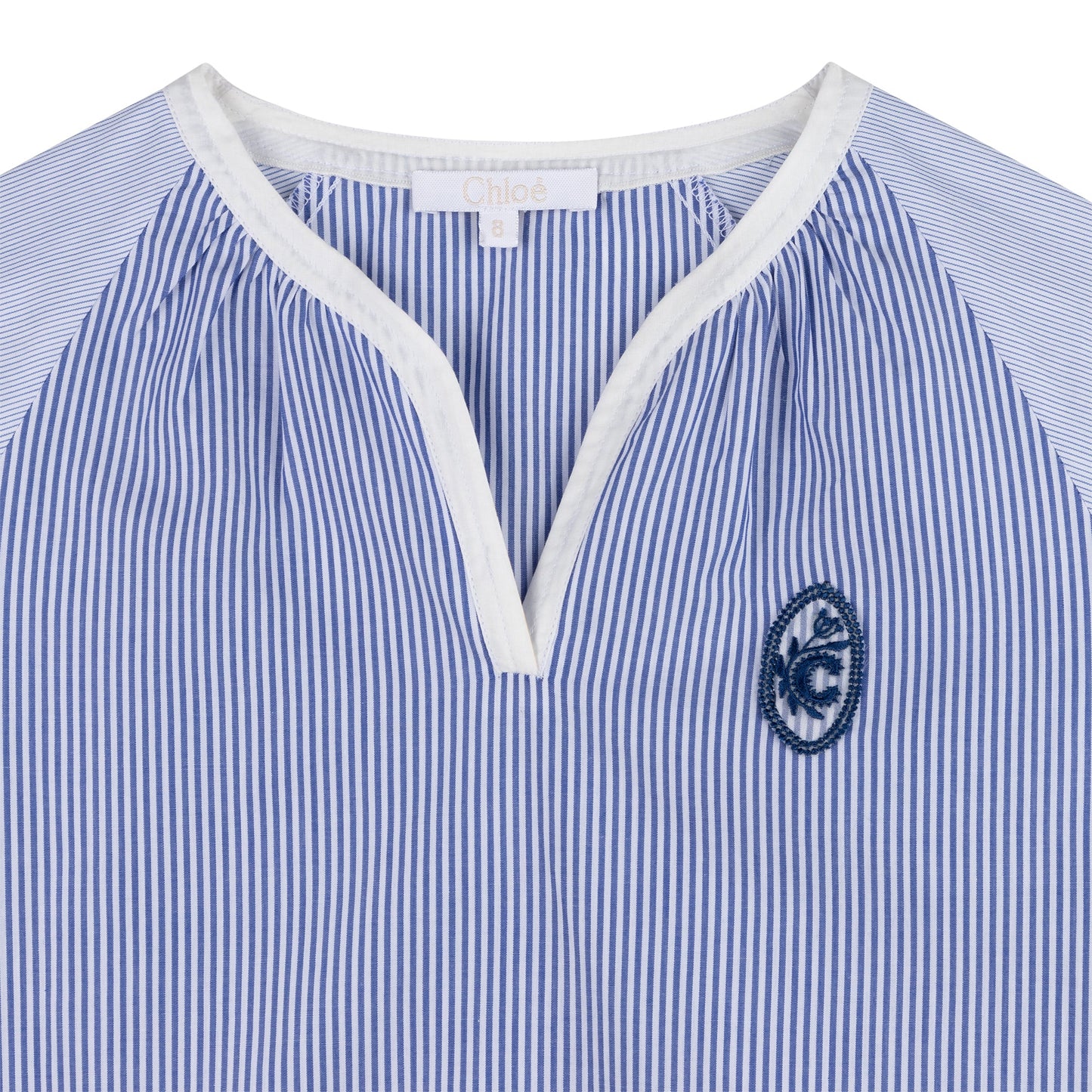 男童蓝色棉衬衫