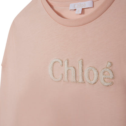 女童粉色Logo棉T恤