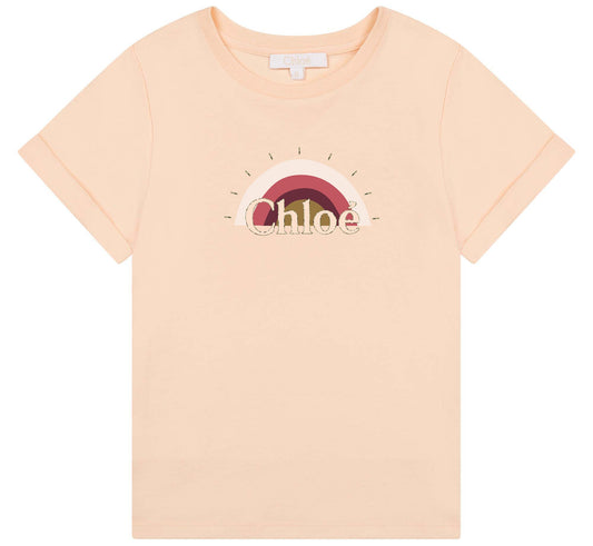 女童粉色Logo棉T恤