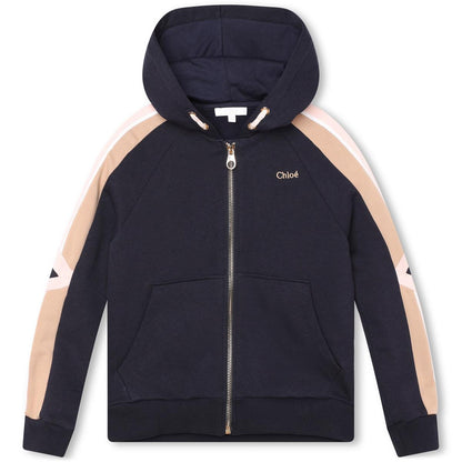 女童藏青色拉链上衣