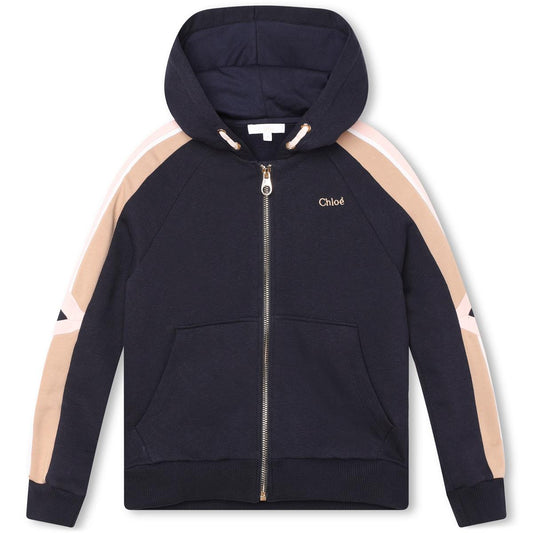 女童藏青色拉链上衣