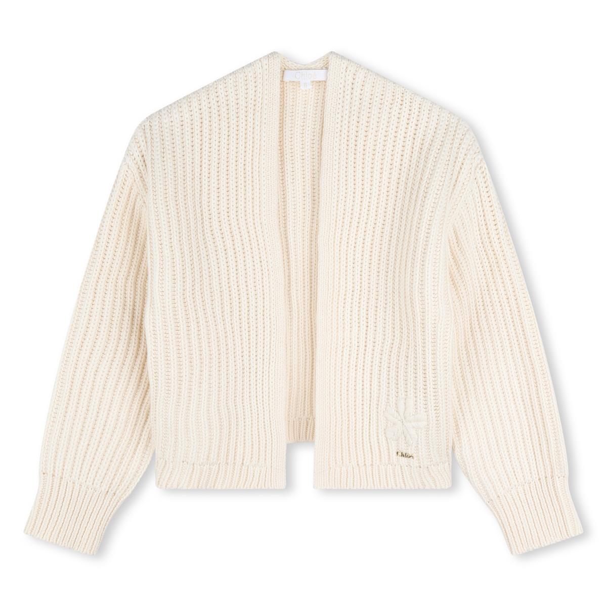 女童白色棉开衫