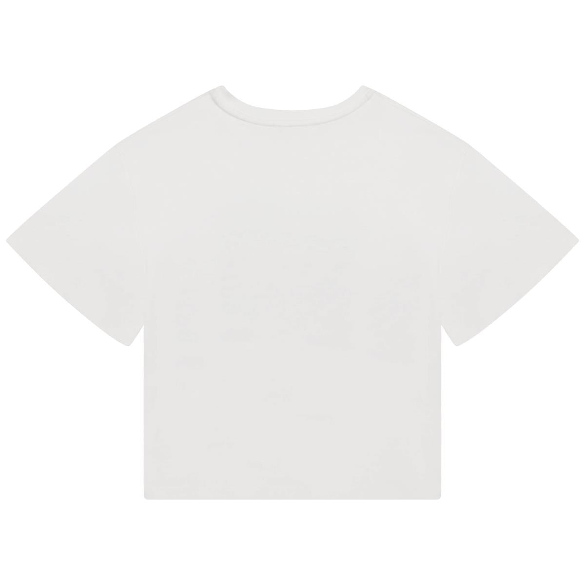 女童白色印花棉T恤