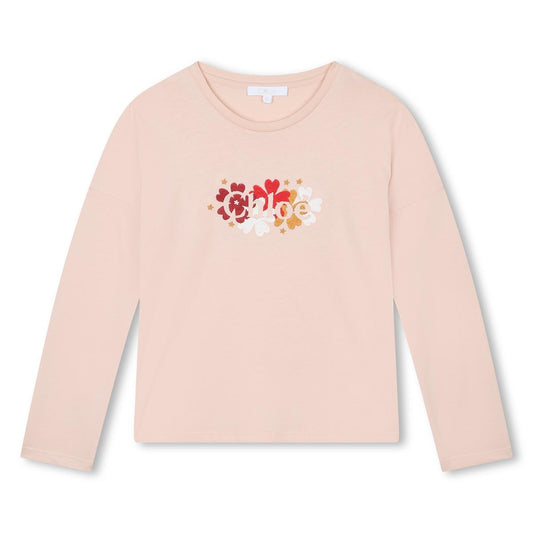 女童粉色Logo棉T恤