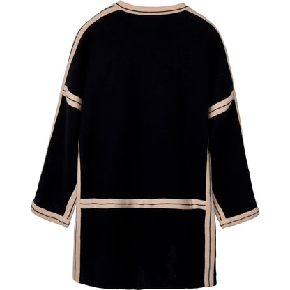 Girls Navy Knit Coat