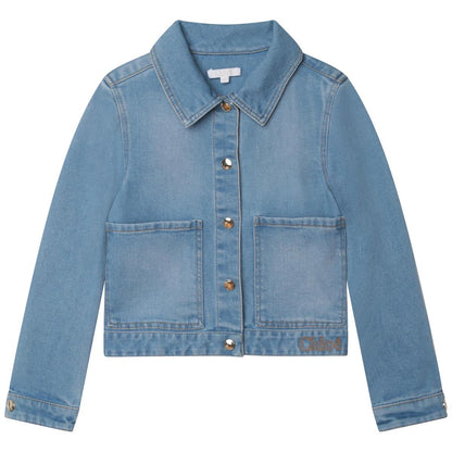 女童牛仔蓝色夹克