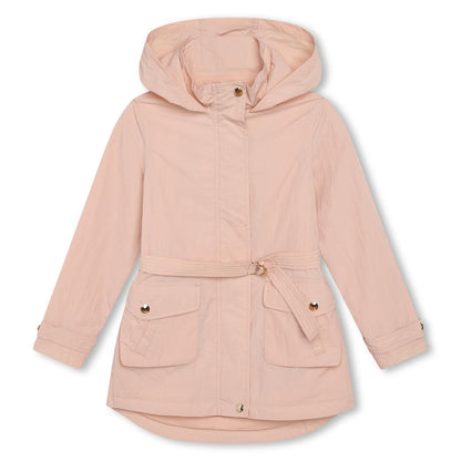 女童粉色连帽夹克