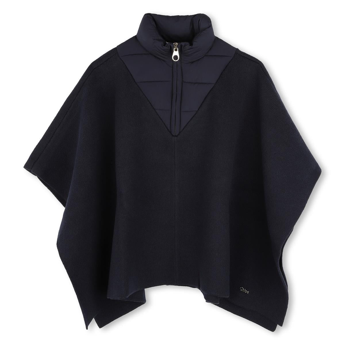 女童蓝色棉斗篷