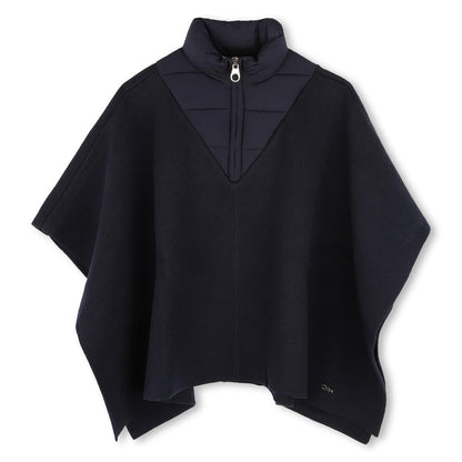 女童蓝色棉斗篷