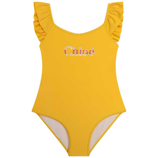 女童黄色泳装