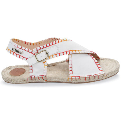 女童白色凉鞋
