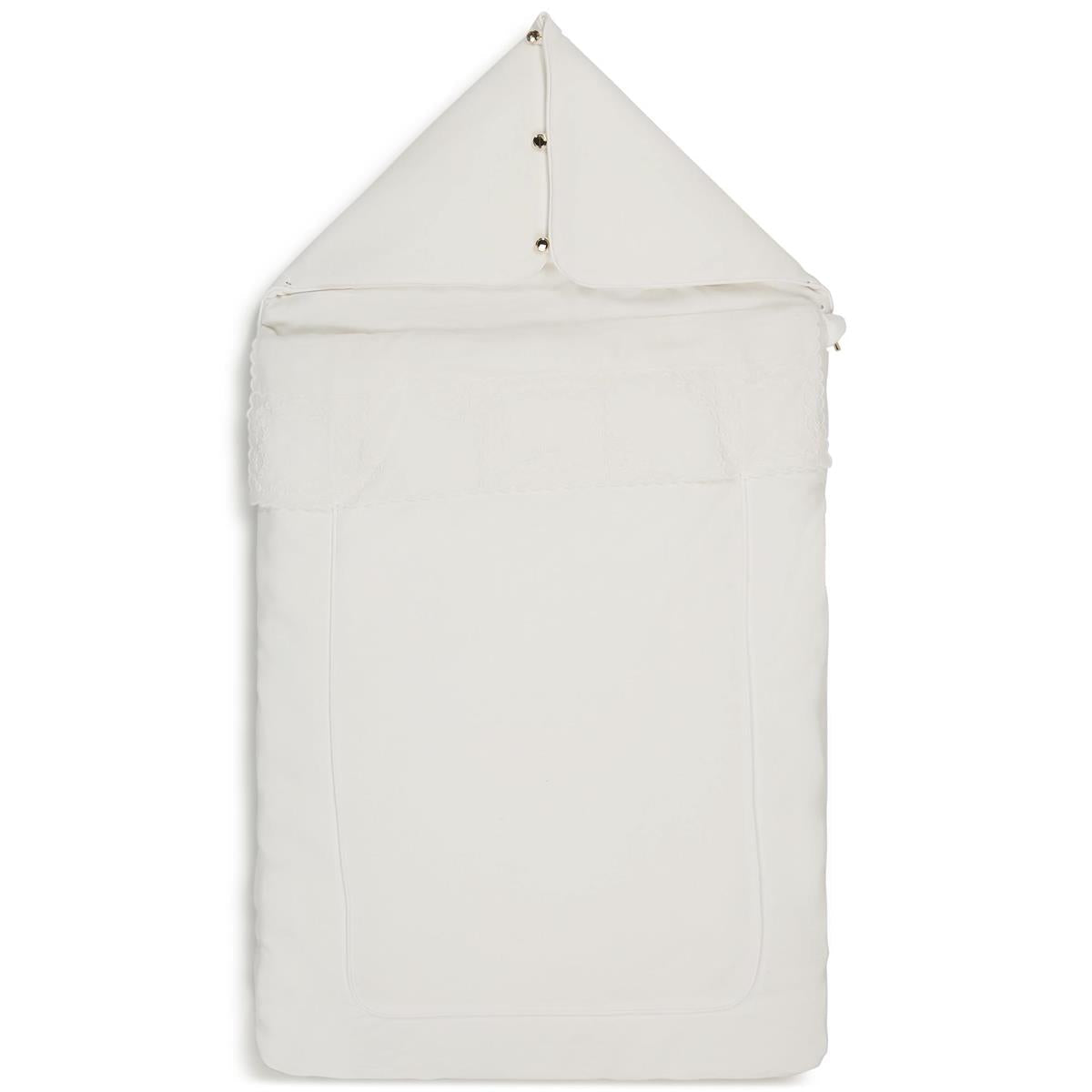 婴儿白色棉包被