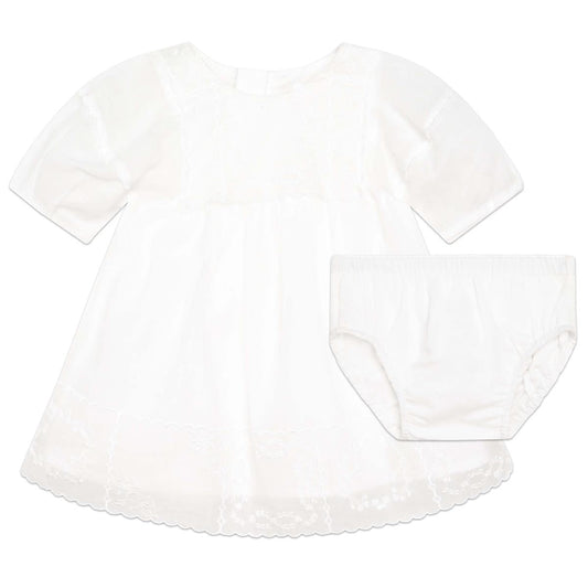 女婴白色连衣裙套装