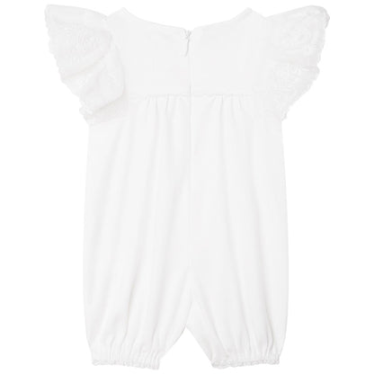 女婴白色棉连体衣