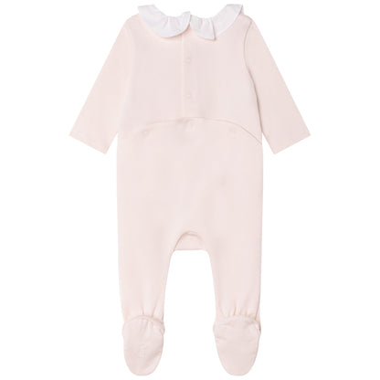 女婴粉色棉连体衣