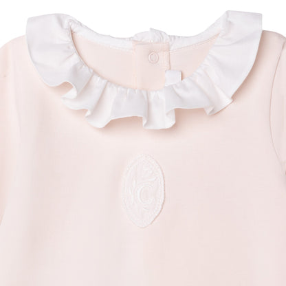 女婴粉色棉连体衣