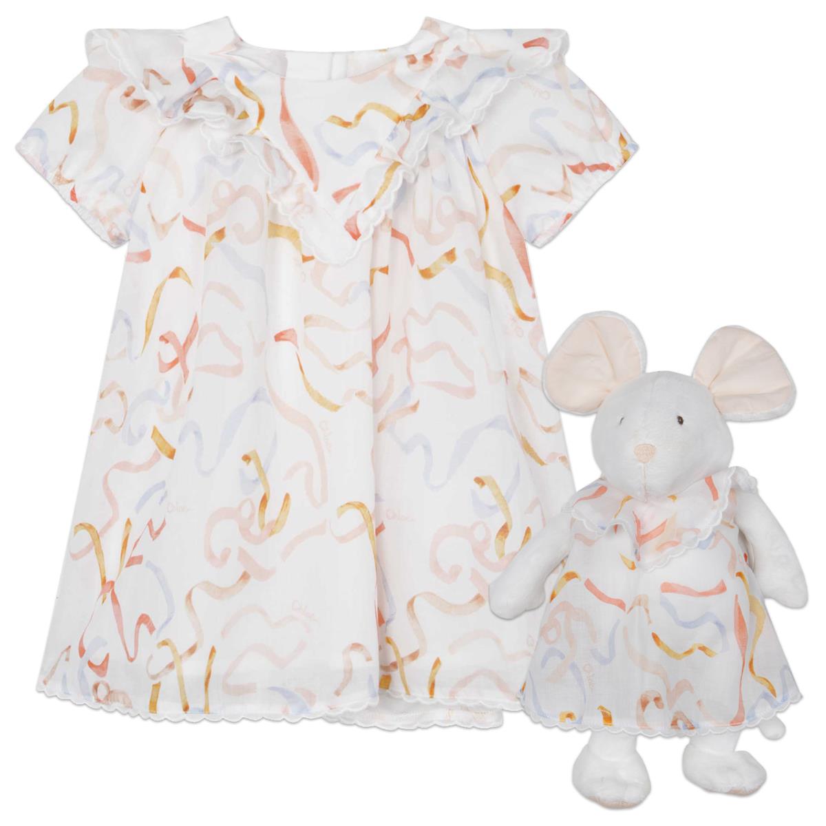 女婴白色连衣裙套装