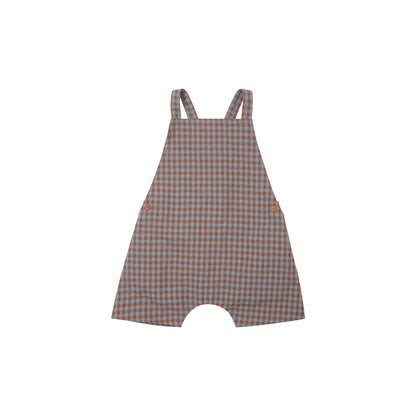 婴儿棕色格子棉连体裤