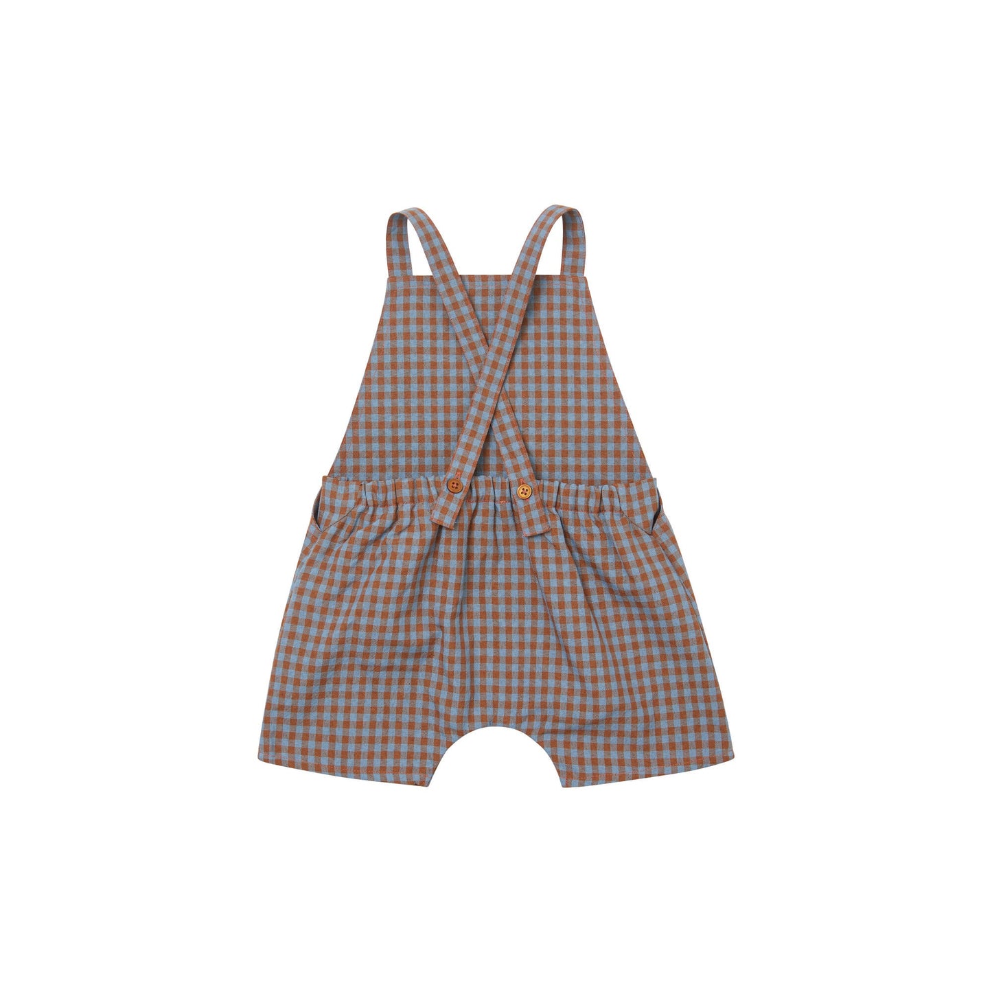 婴儿棕色格子棉连体裤