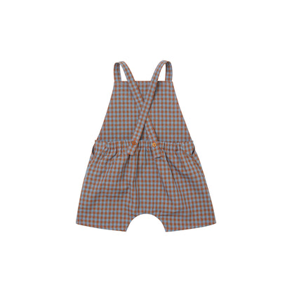 婴儿棕色格子棉连体裤