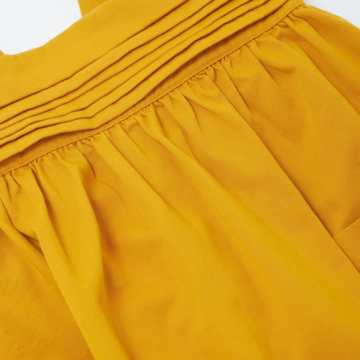 女童黄色棉连衣裙