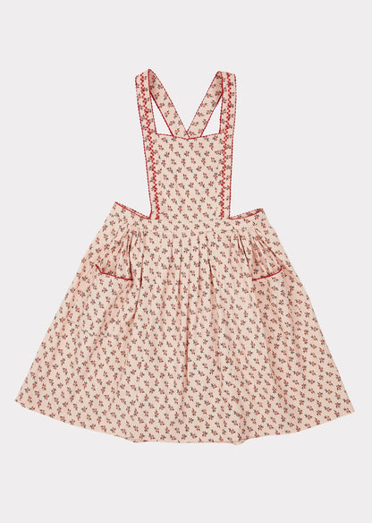 Girls Pink Floral Cotton Skirt