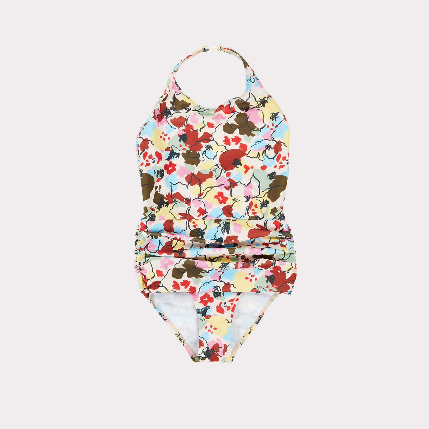 女童花朵印花泳装