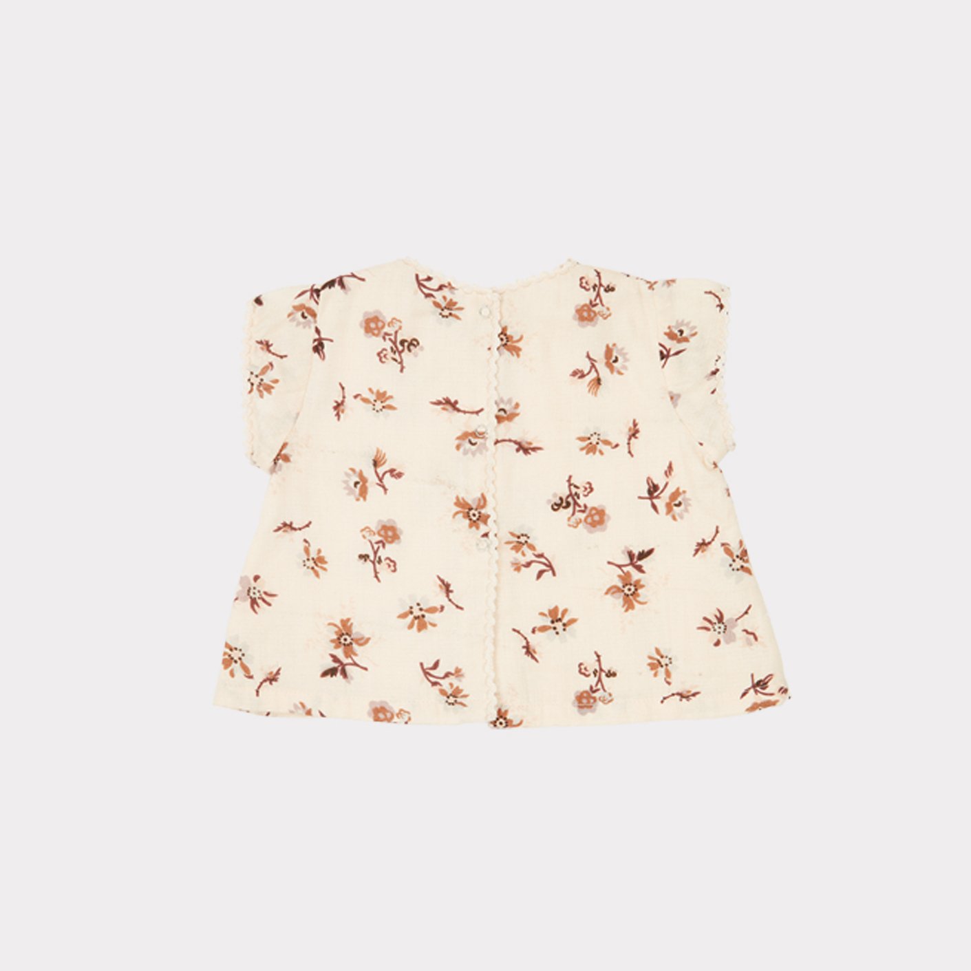 女婴米色碎花棉套装