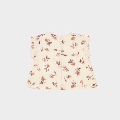 女婴米色碎花棉套装