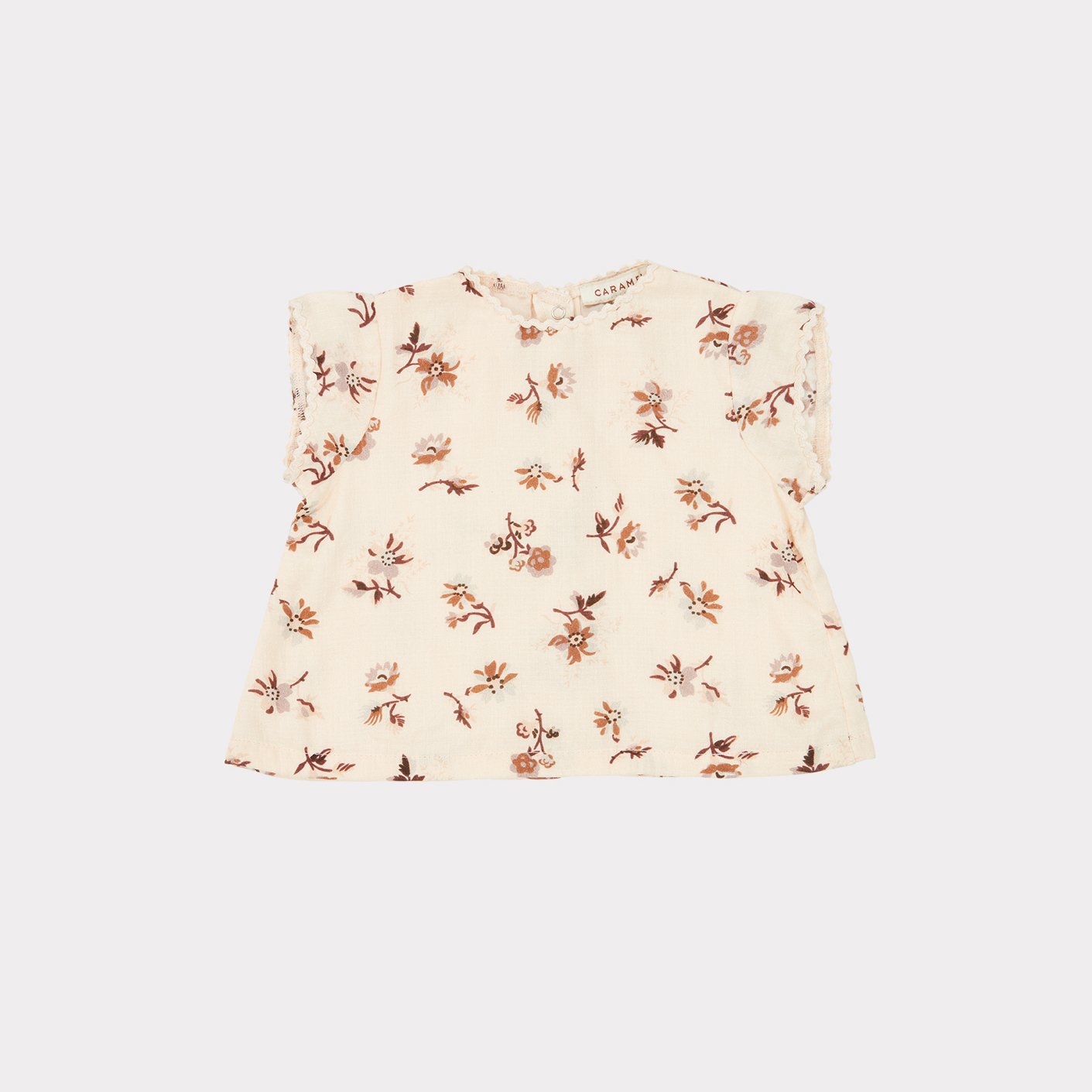 女婴米色碎花棉套装