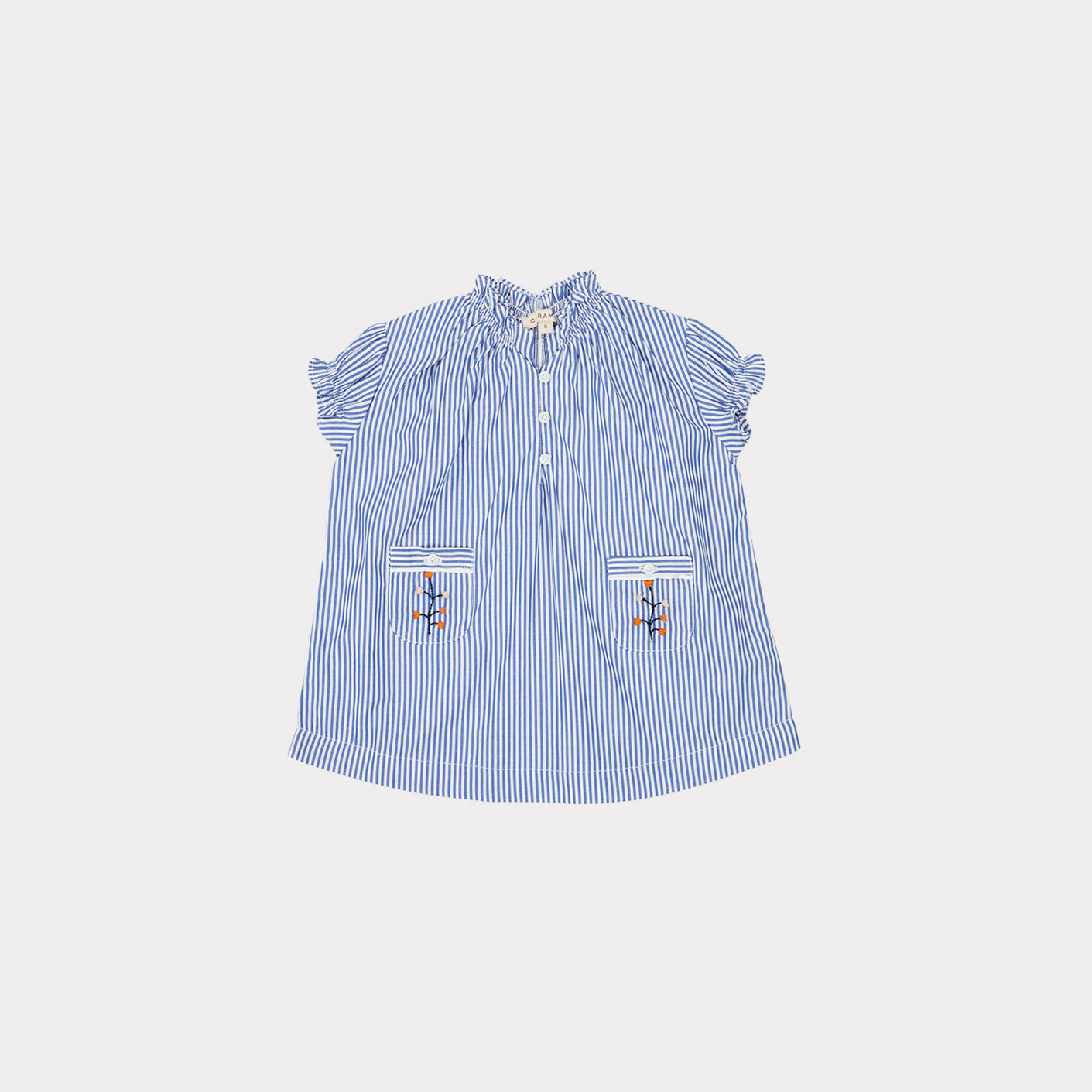 Baby Girls Blue Stripe Cotton Dress