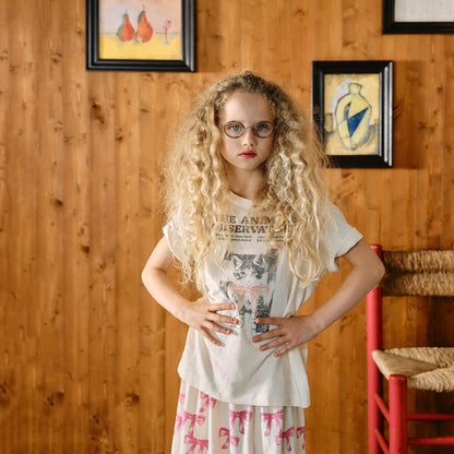 儿童白色印花棉T恤