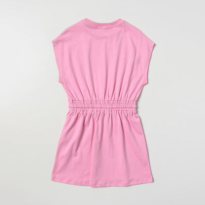 女童粉色Logo棉连衣裙