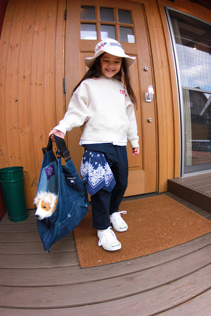 女童藏青色棉长裤