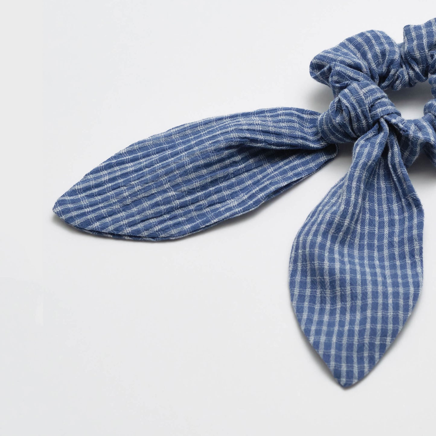 女童蓝色格子发圈