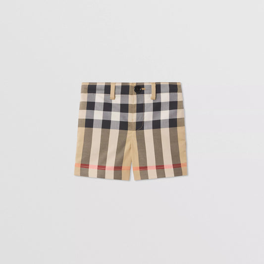 男婴米色格子短裤