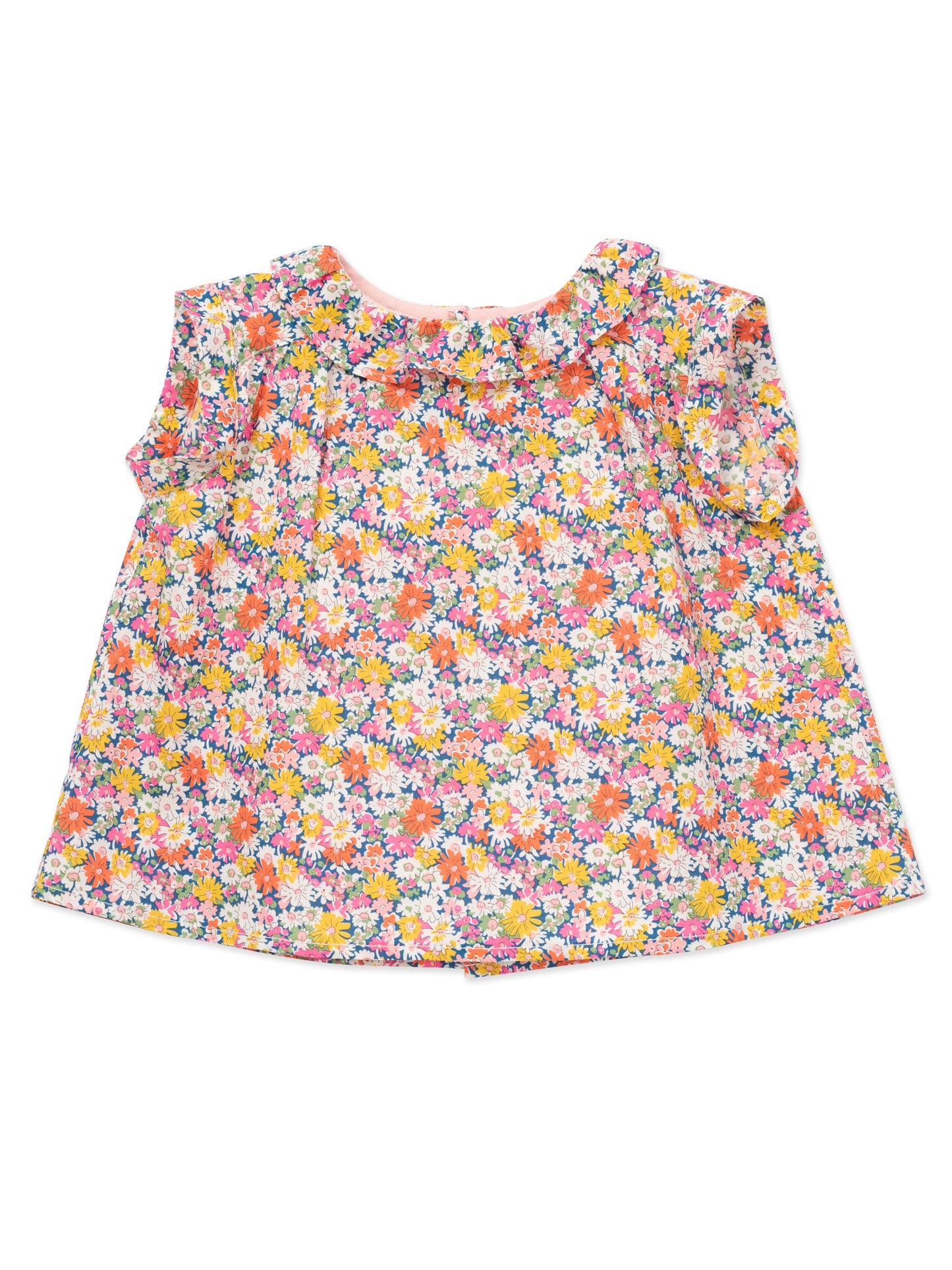 女婴粉色花朵棉上衣