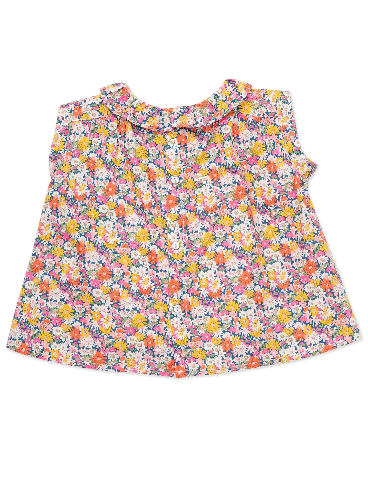 女婴粉色花朵棉上衣