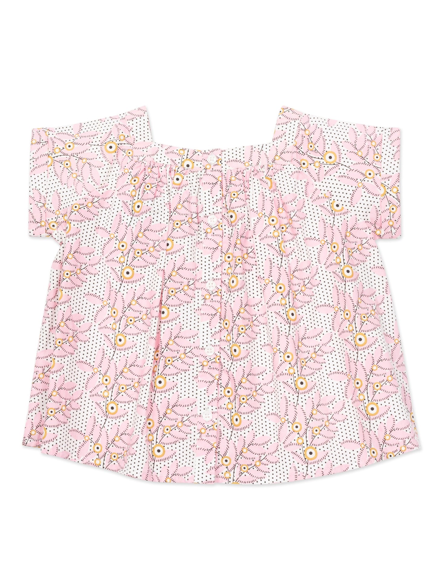 Girls Pink Printing Cotton Top