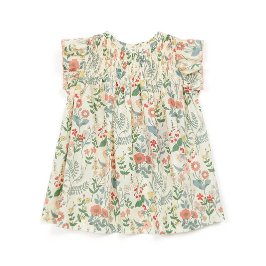 女婴黄色碎花棉连衣裙