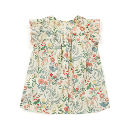 女婴黄色碎花棉连衣裙