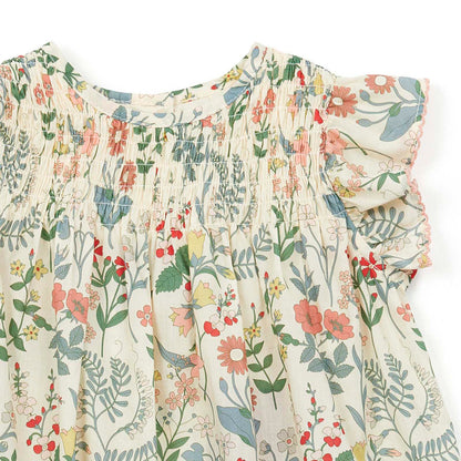 女婴黄色碎花棉连衣裙