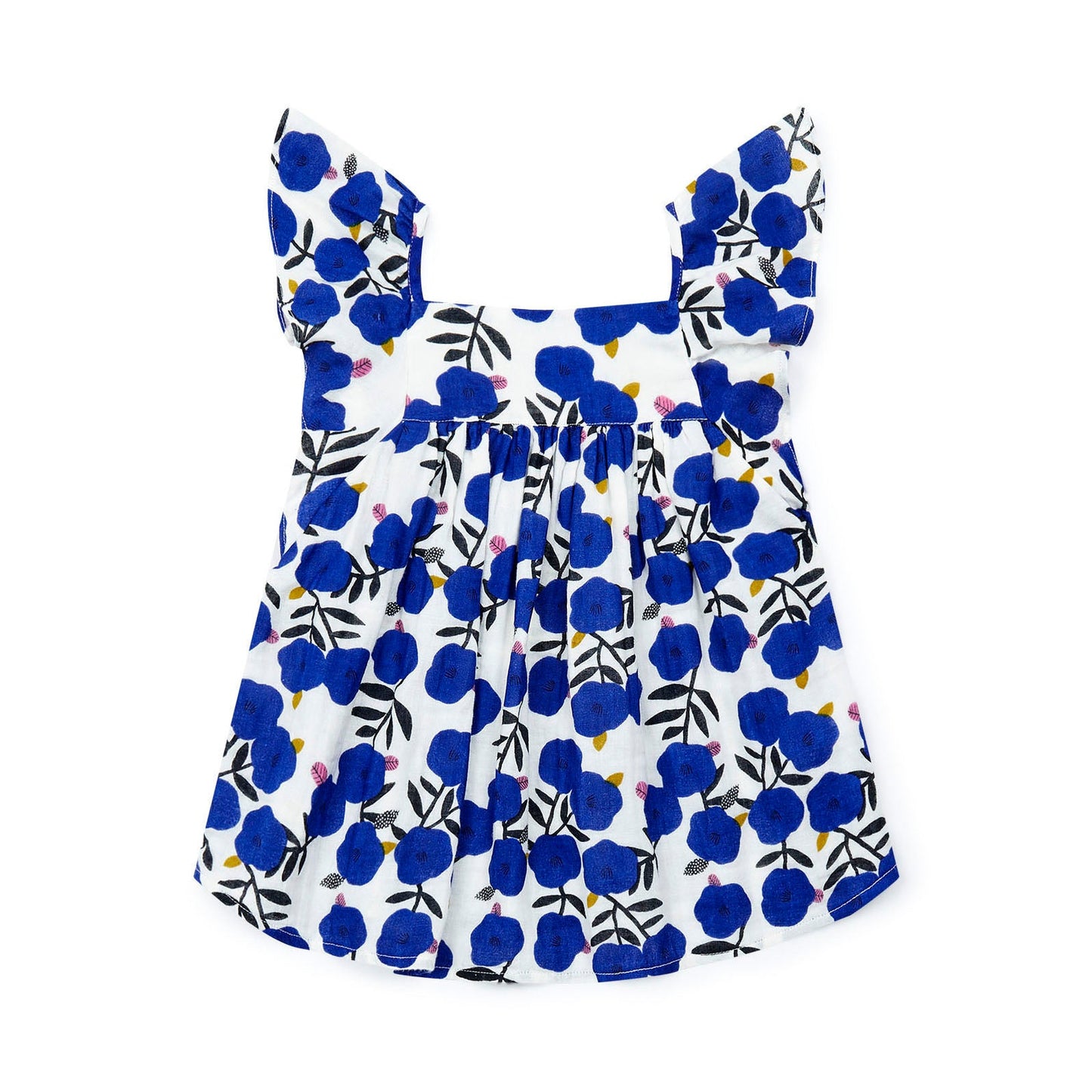 女童蓝色印花棉上衣