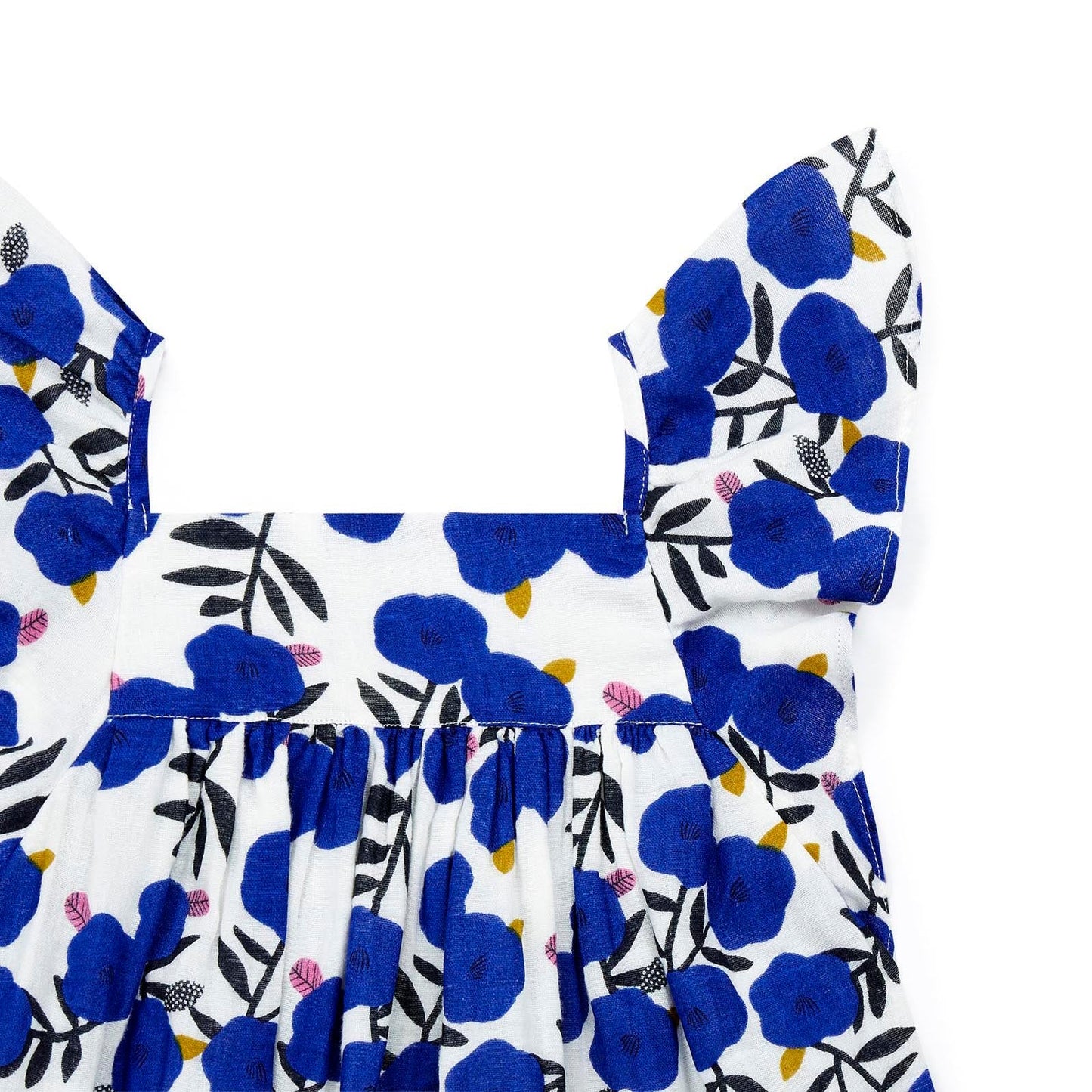 女童蓝色印花棉上衣