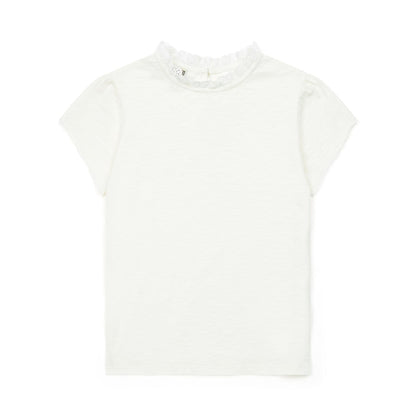 女童白色棉T恤