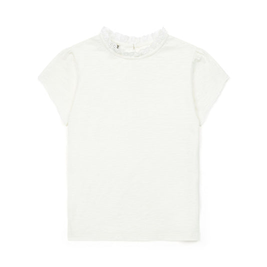 女童白色棉T恤