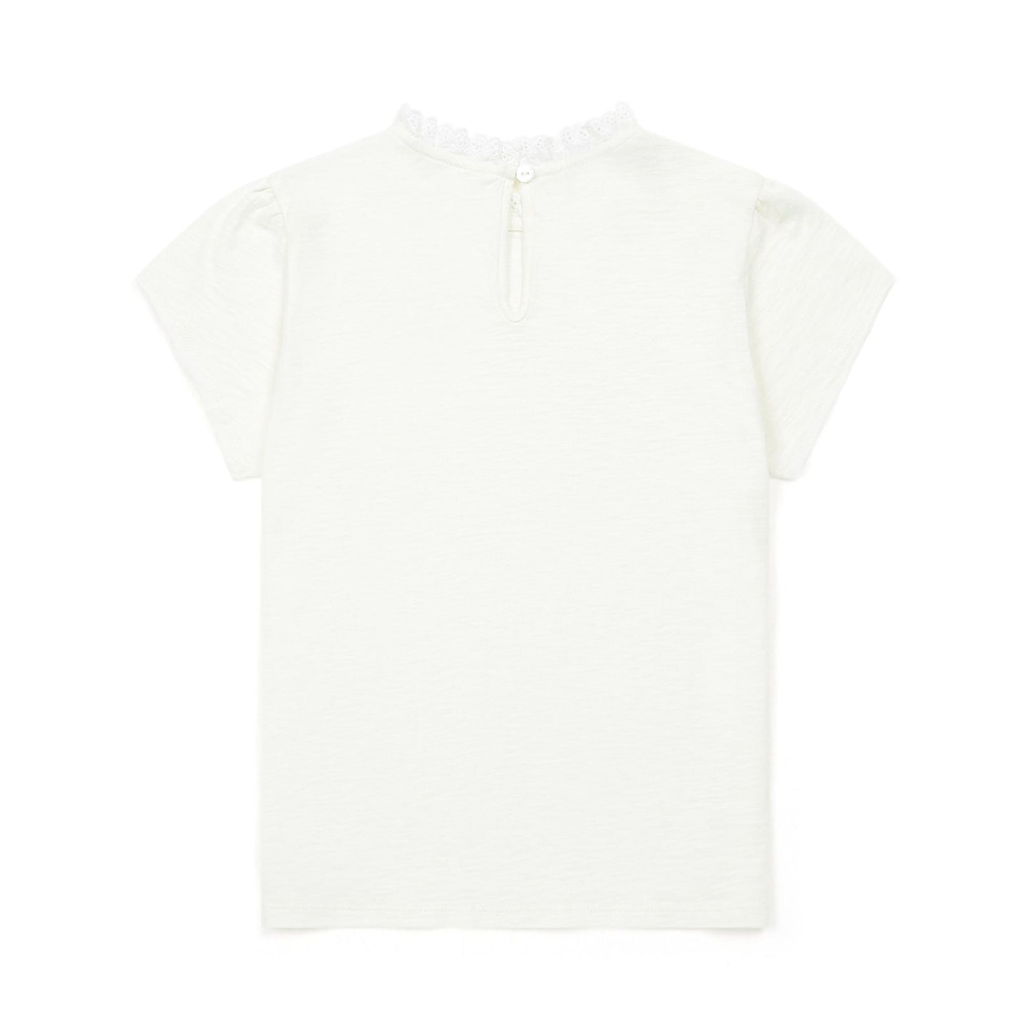 女童白色棉T恤