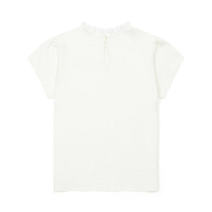 女童白色棉T恤